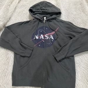 NASA gray full zip hoodie jacket size small